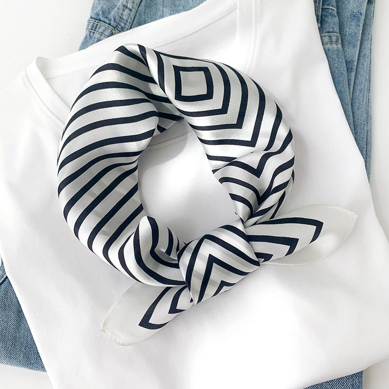 Striped mulberry silk scarf