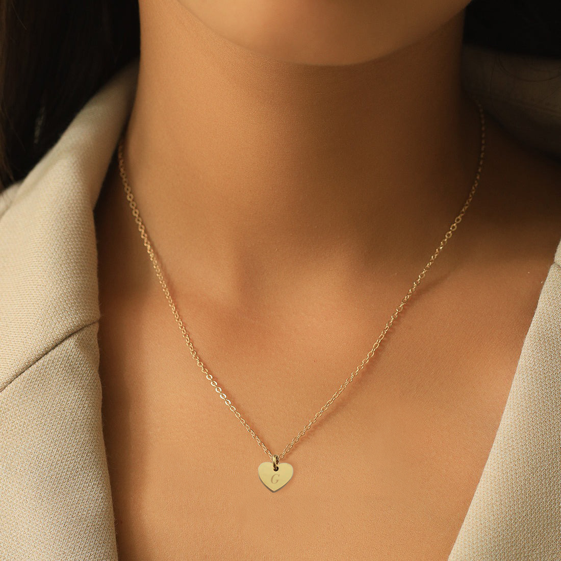 Personalised Matching Heart Necklace - Silver
