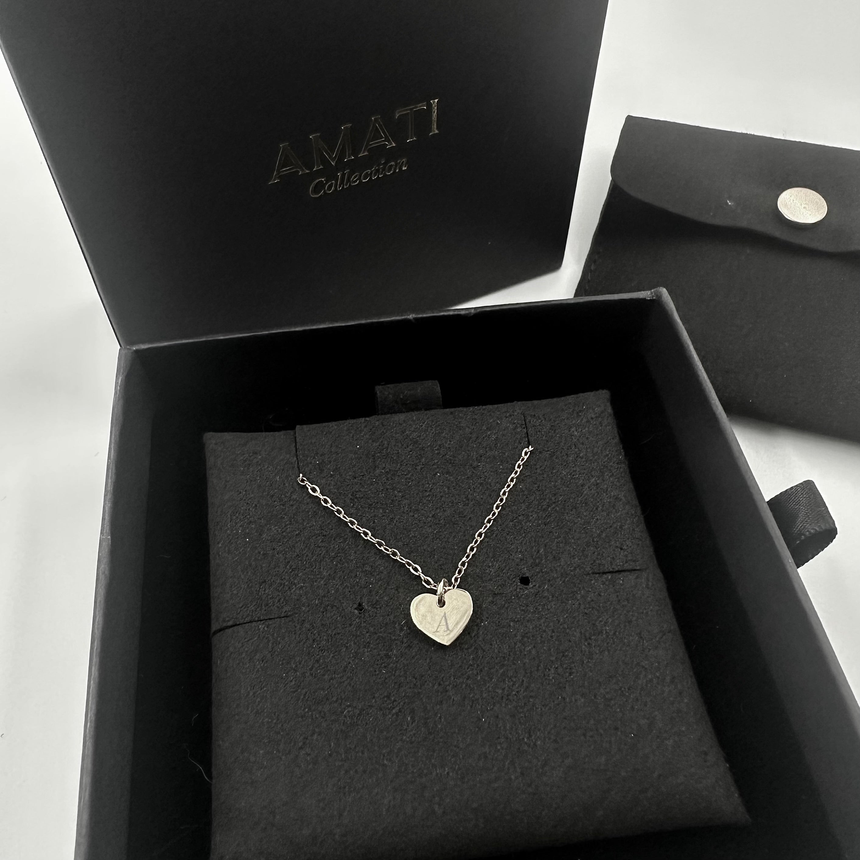 Personalised Matching Heart Necklace - Silver