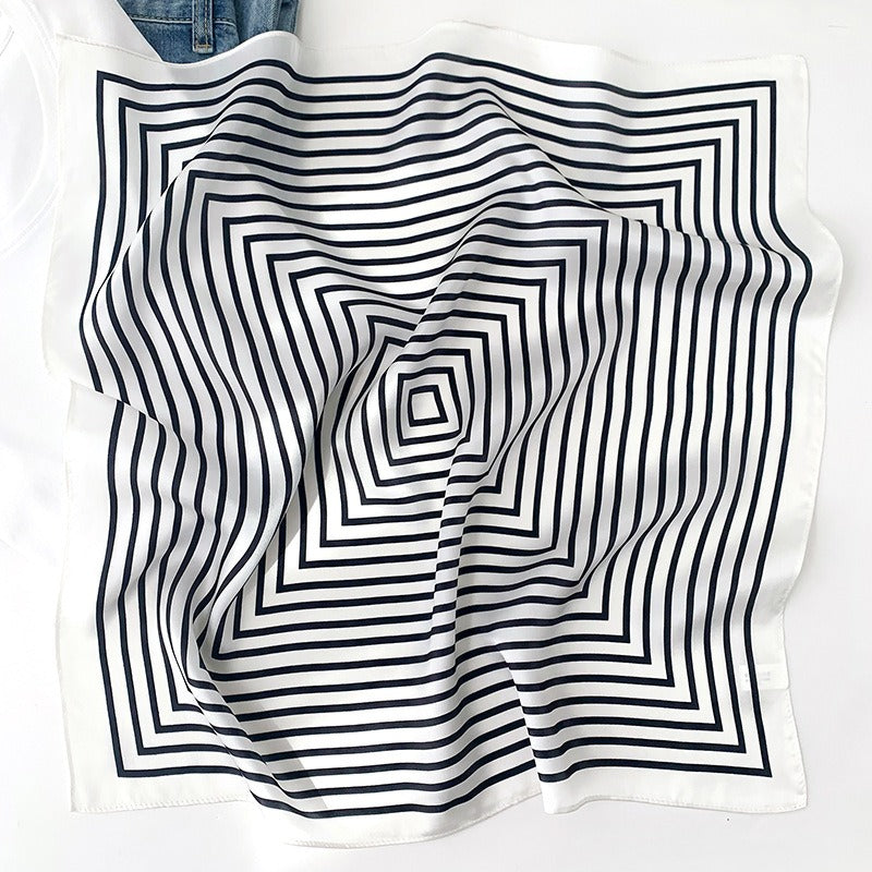 Striped mulberry silk scarf