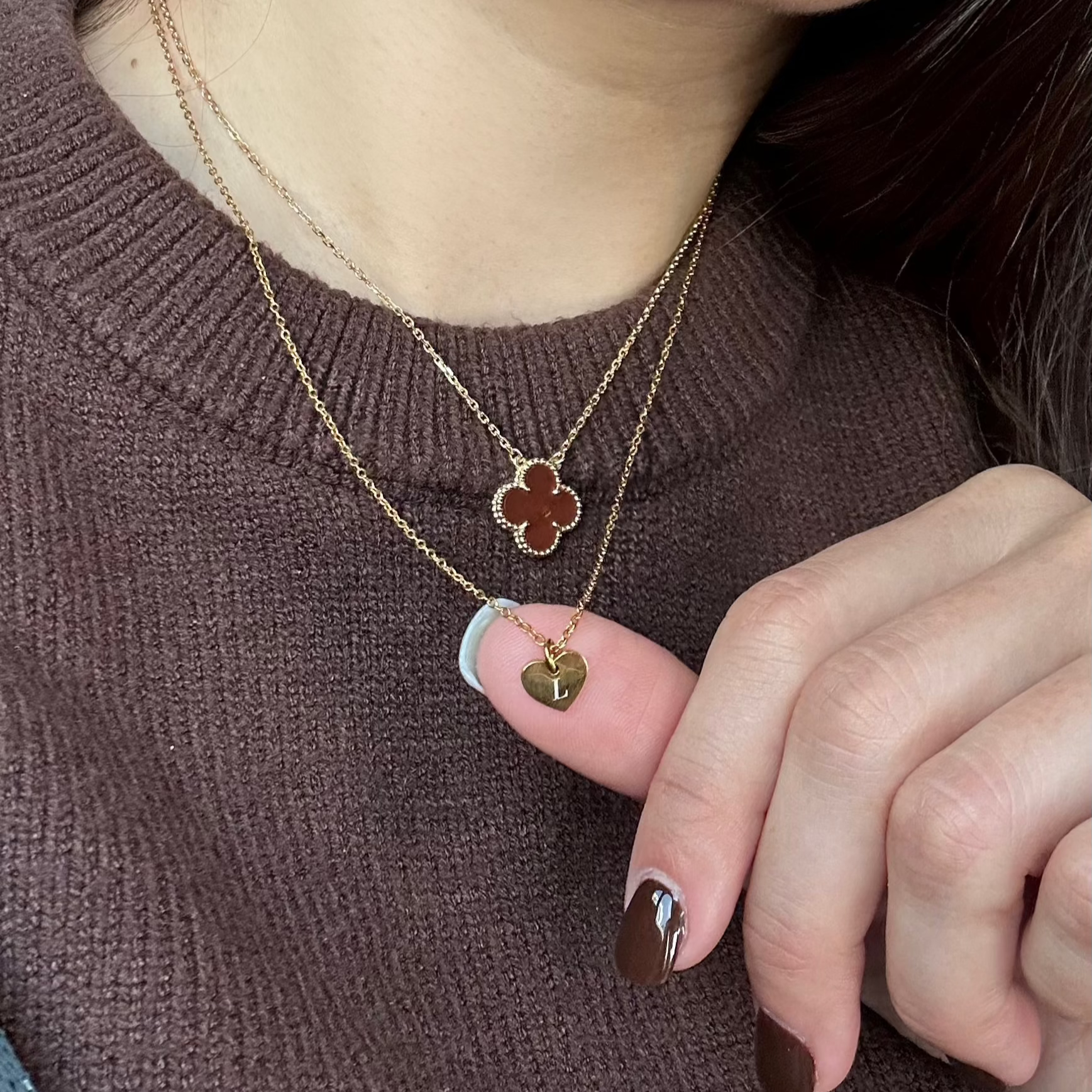 Personalised Matching Heart Necklace - Gold