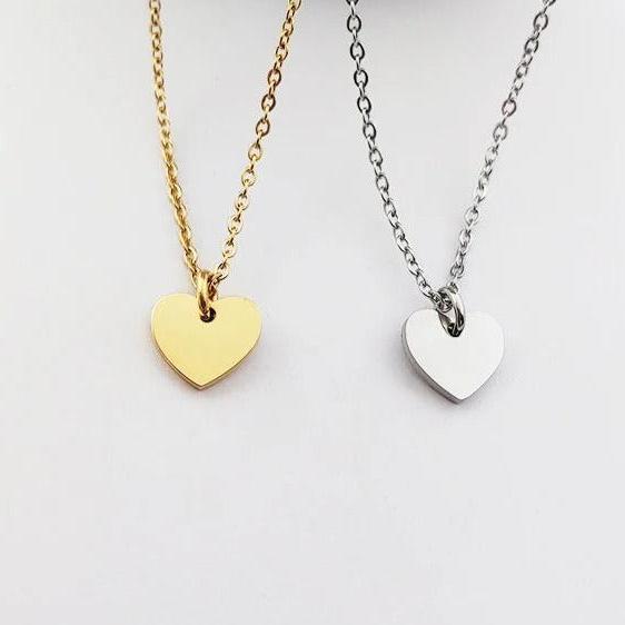 Personalised Matching Heart Necklace - Silver