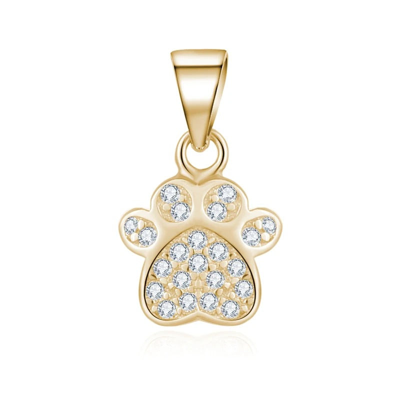 Matching Paw Necklace - Gold