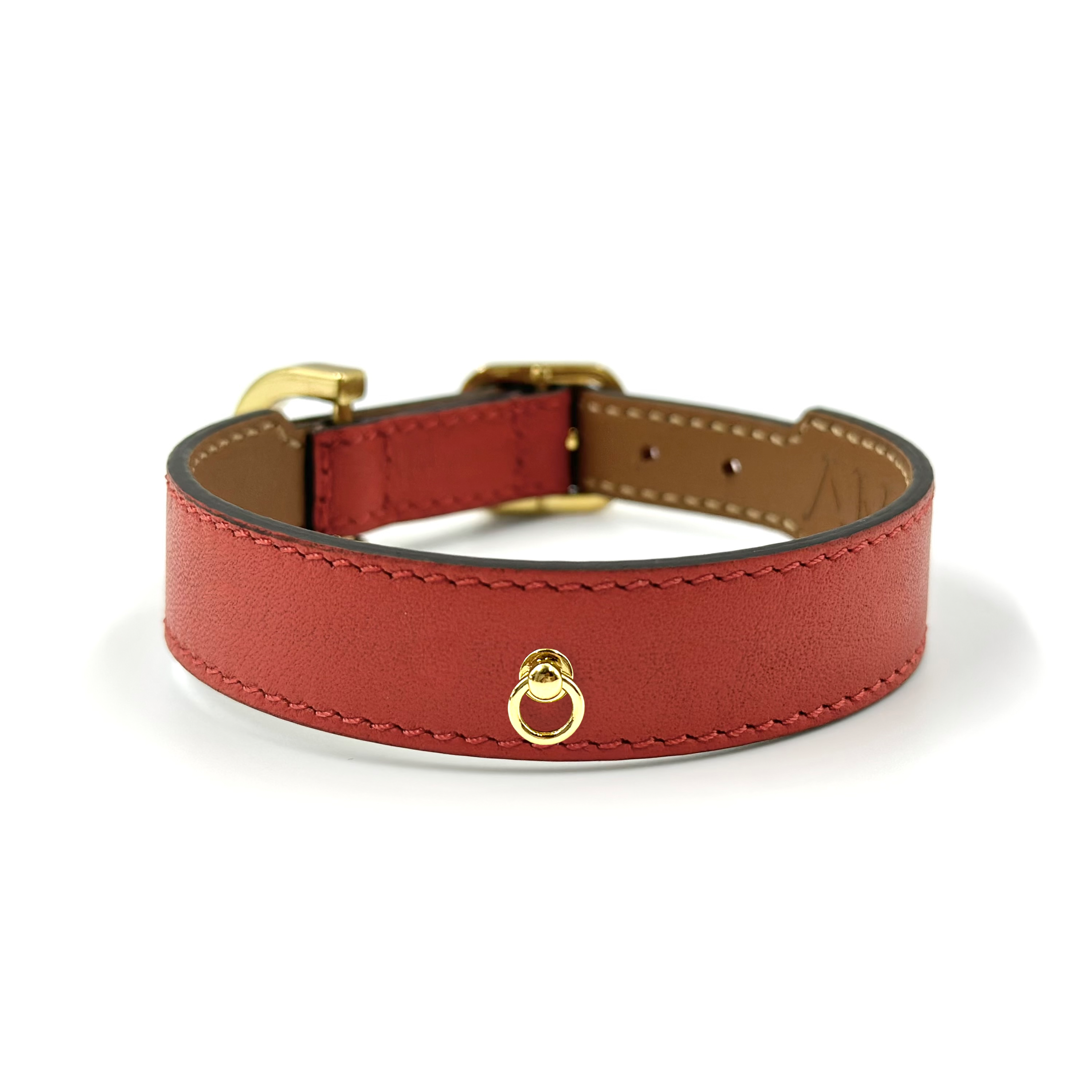 Soft Leather Nametag Collar - Corallo