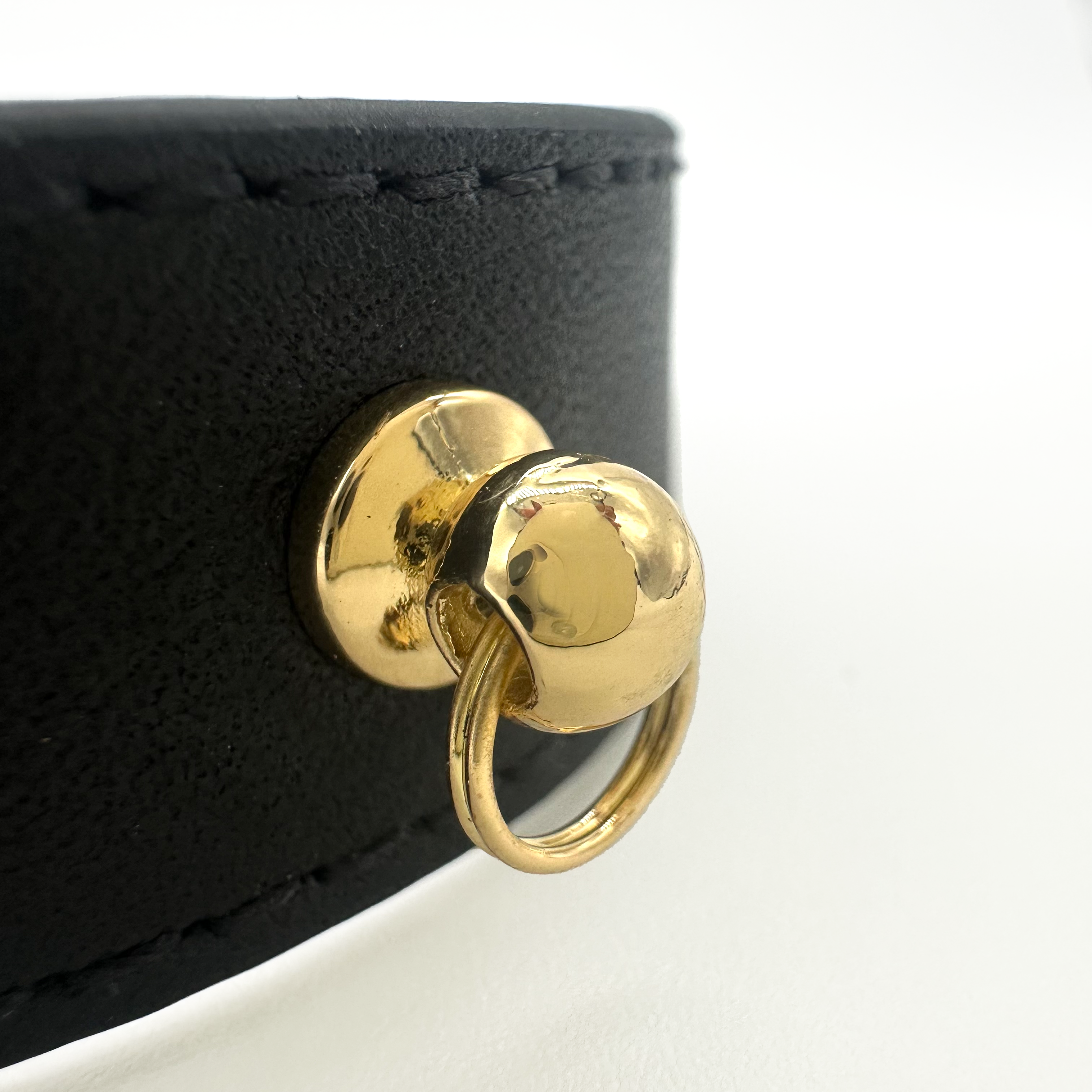 Soft Leather Nametag Collar - Nero