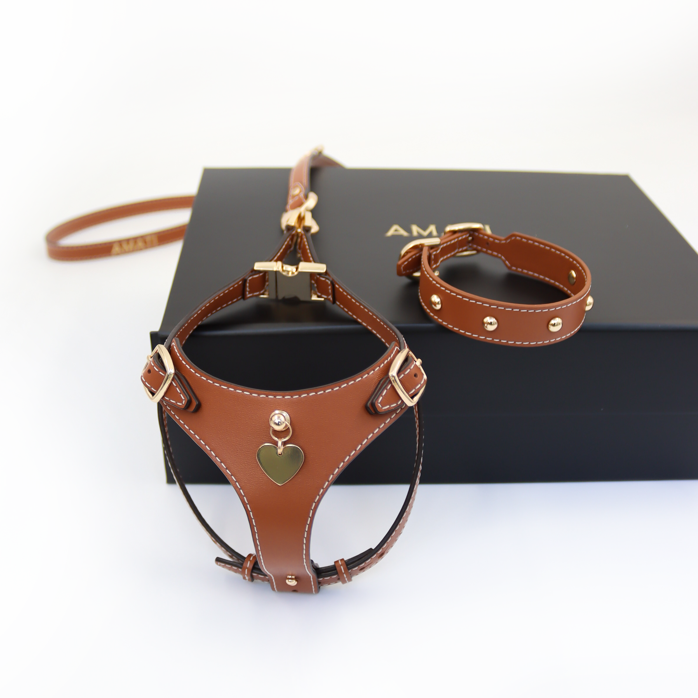 Soft Leather Harness - Marrone
