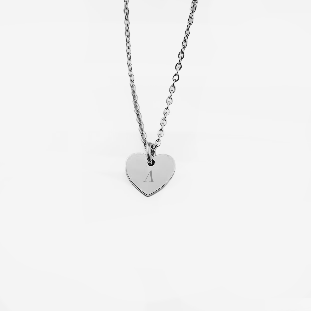 Personalised Matching Heart Necklace - Silver