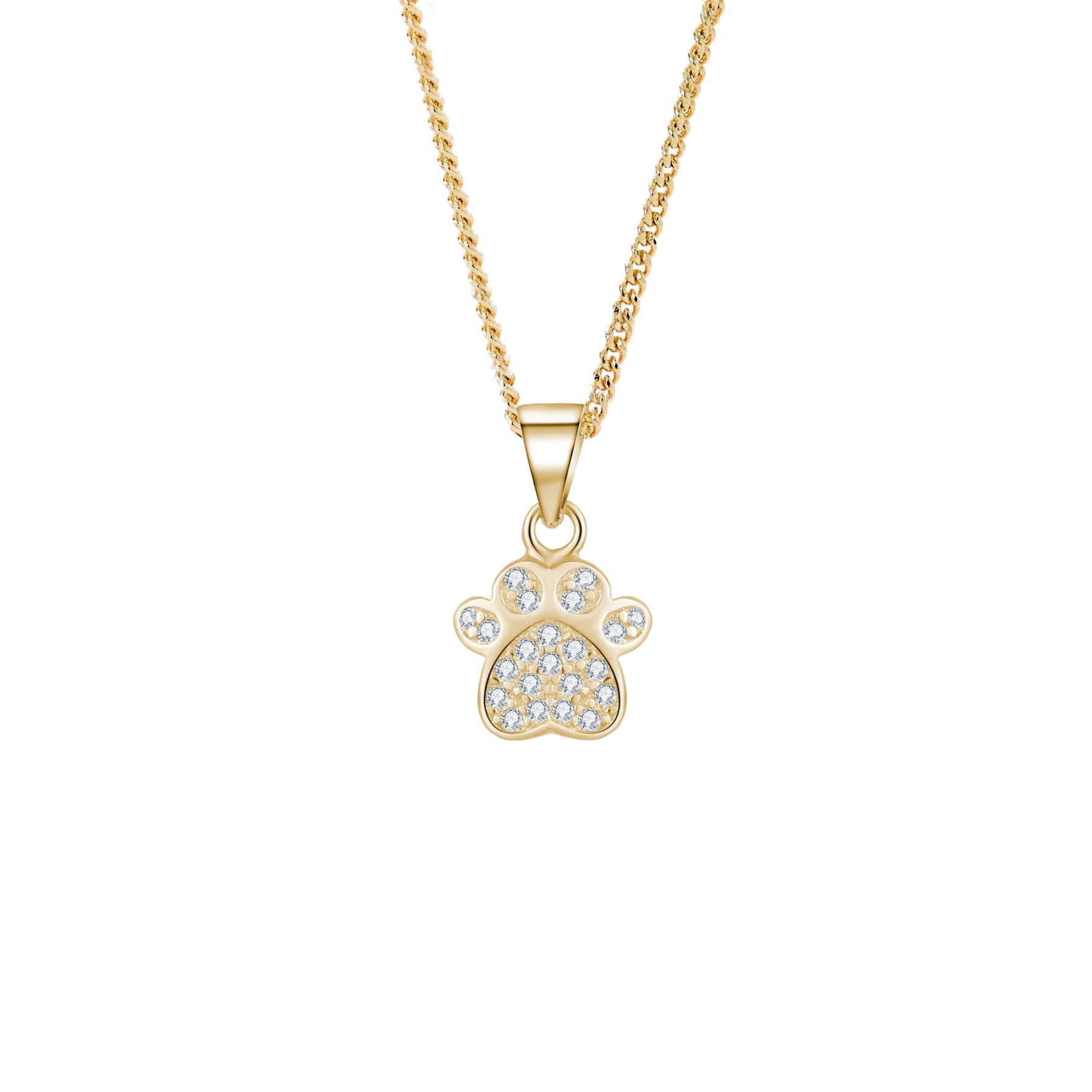 Matching Paw Necklace - Gold