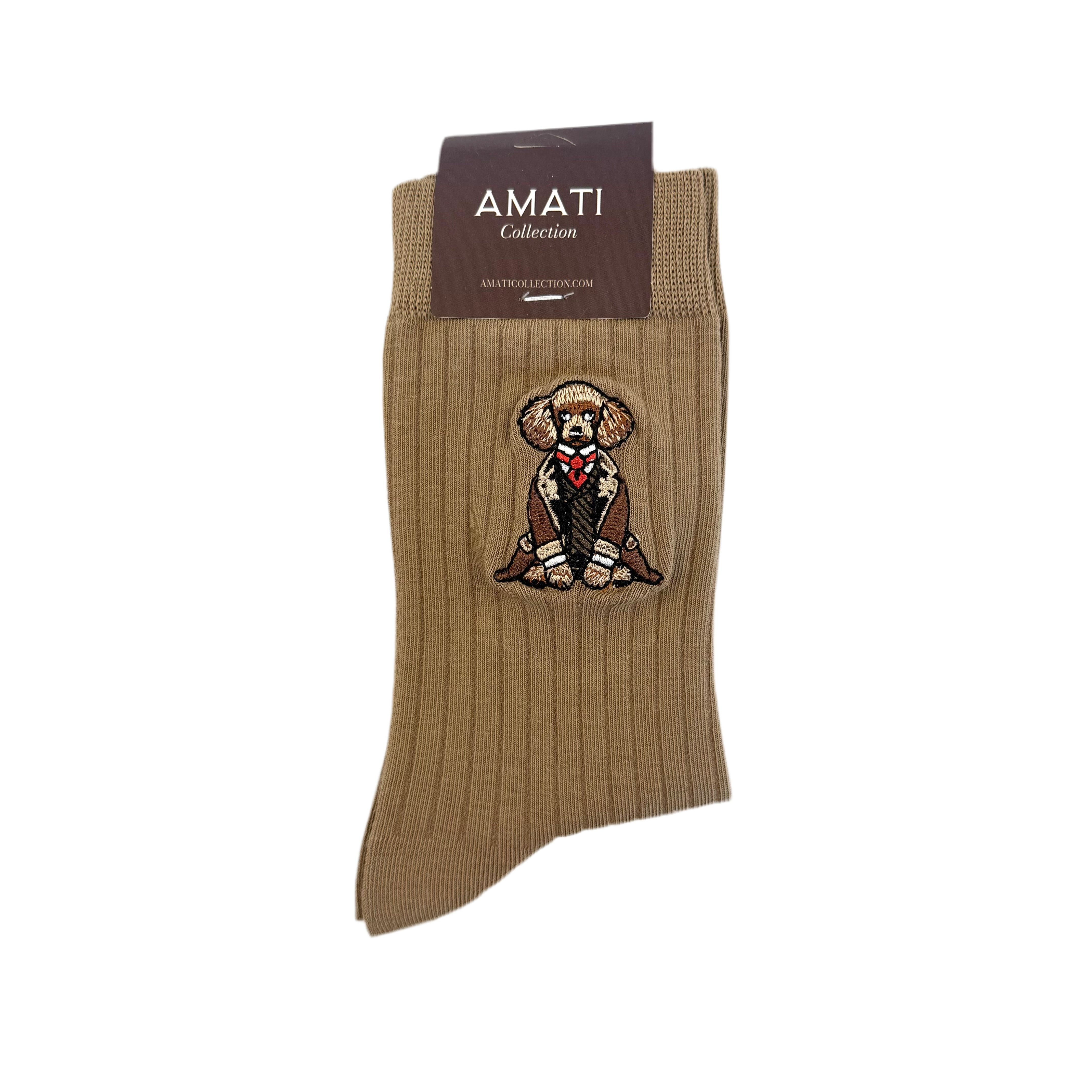 Poodle Cotton Socks - Beige