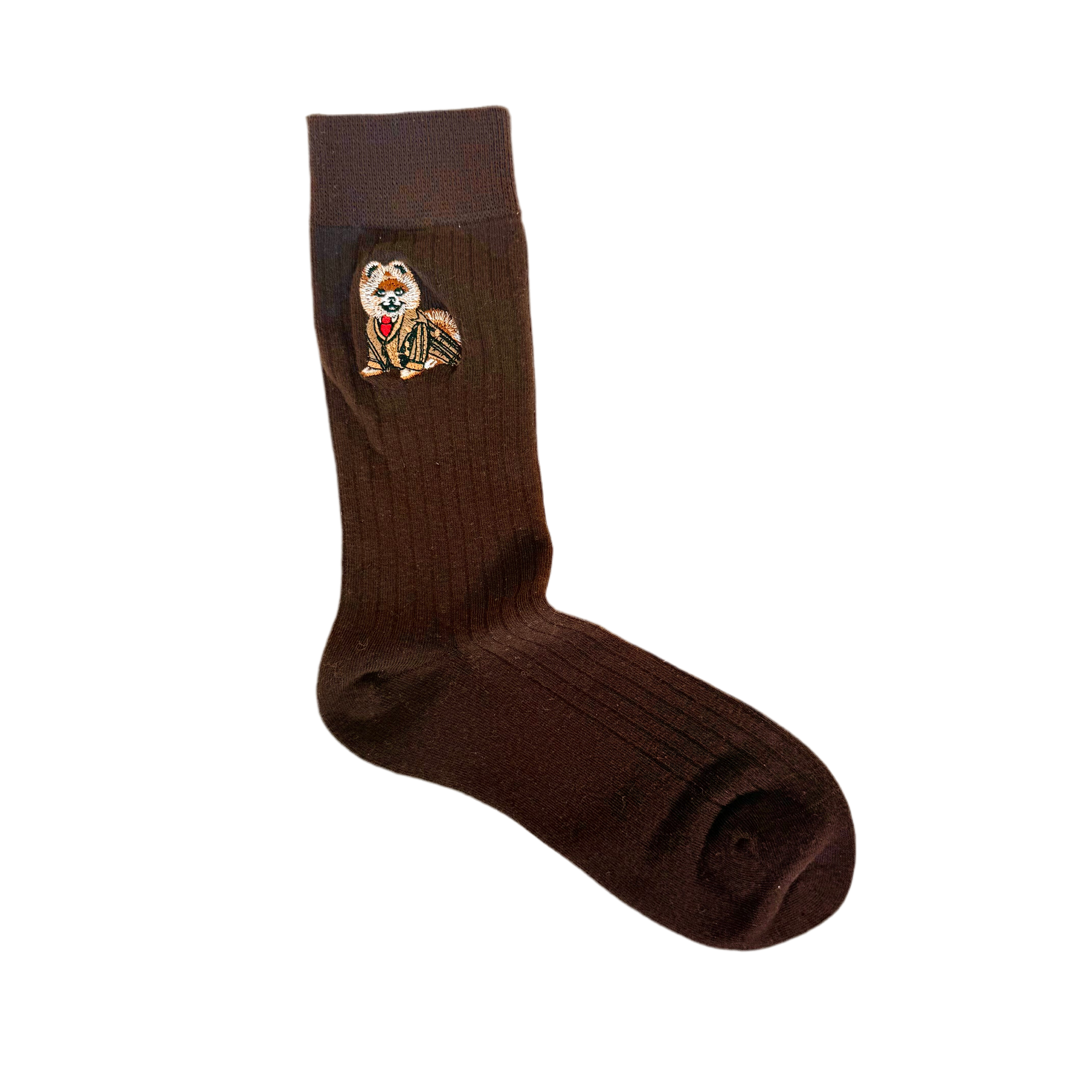 Pomeranian Cotton Socks - Brown