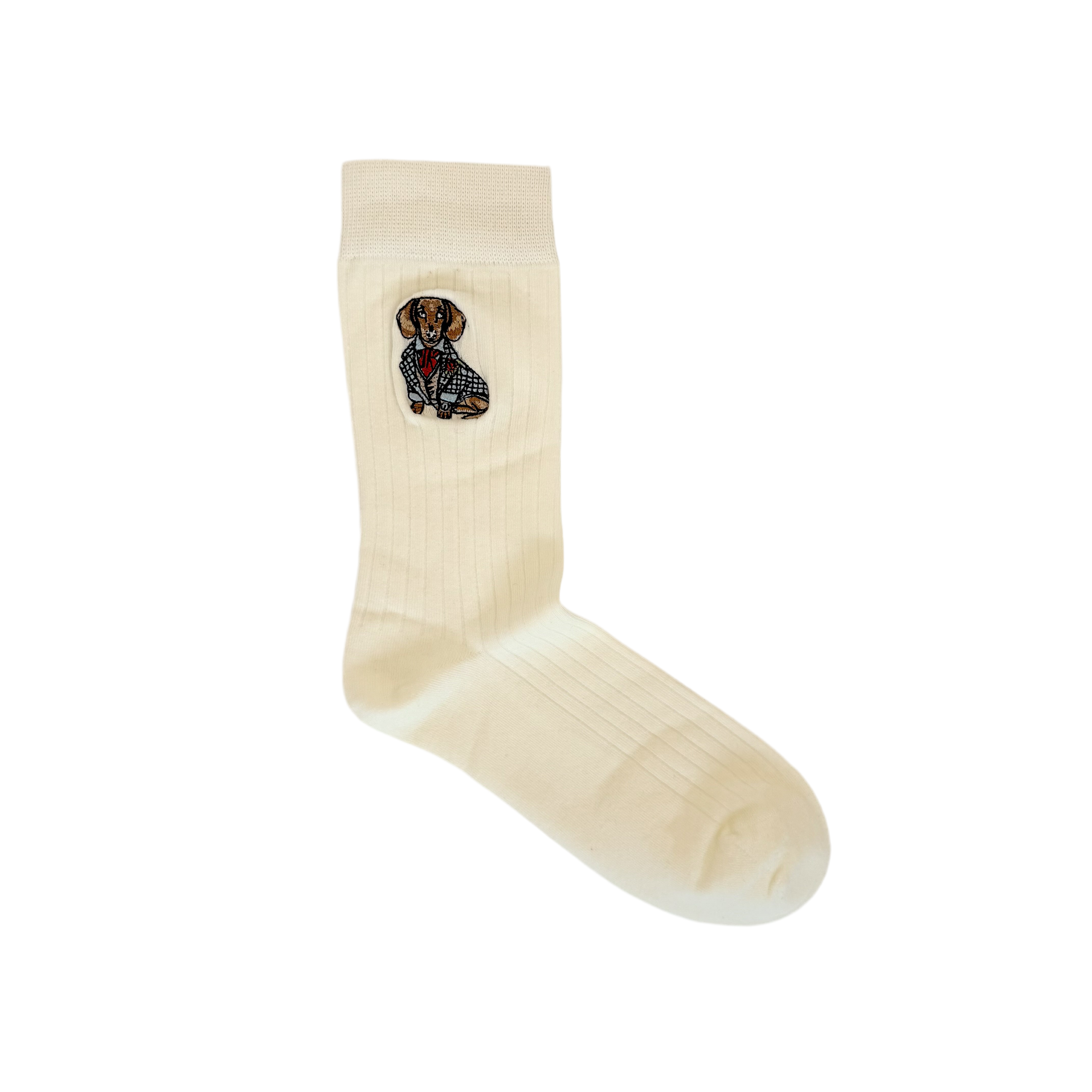 Dachshund Cotton Socks - White