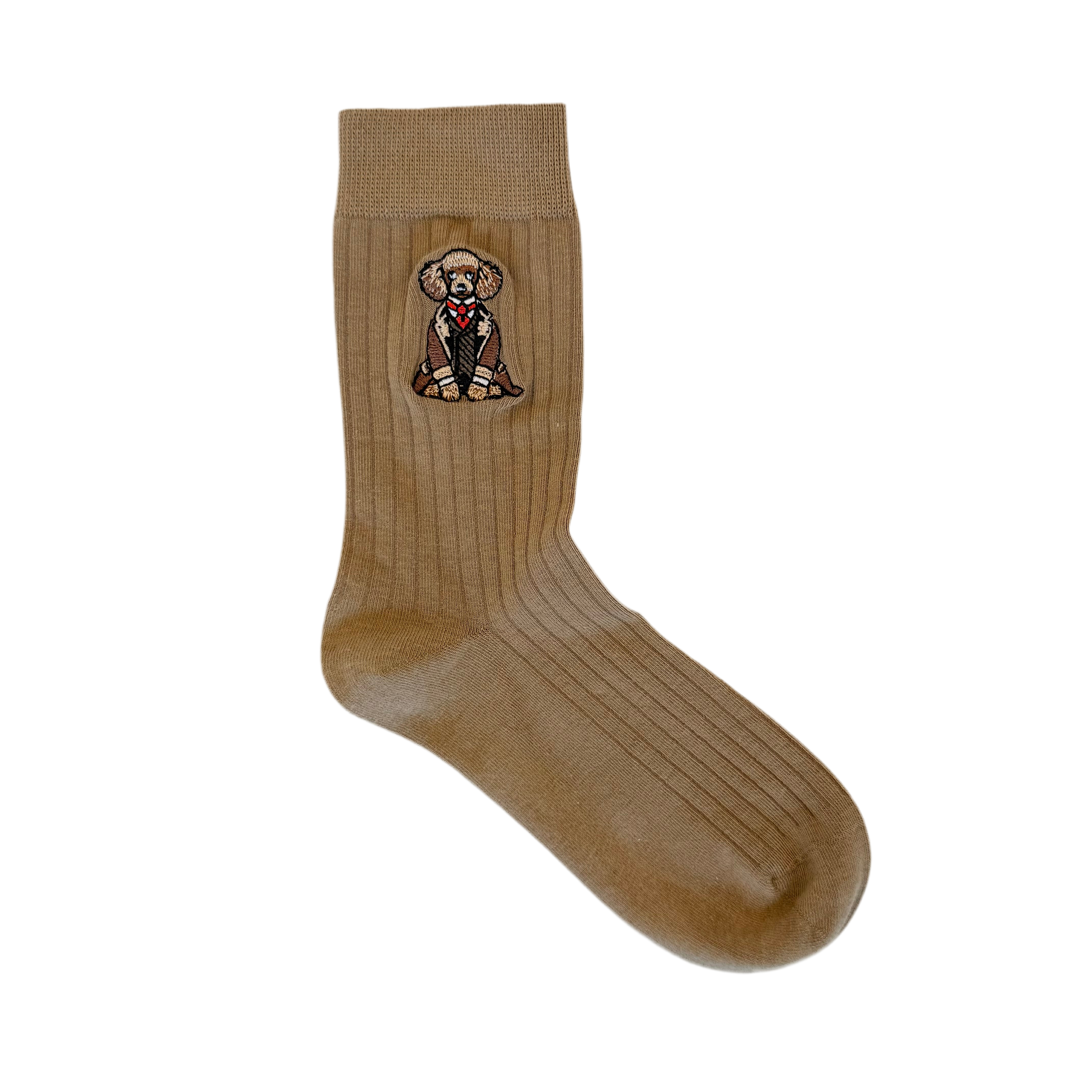 Poodle Cotton Socks - Beige