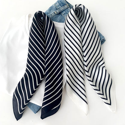 Striped mulberry silk scarf