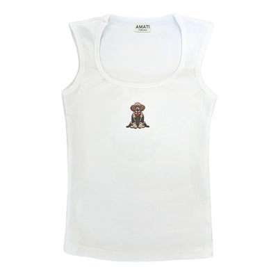 Poodle Embroidered Tank Top