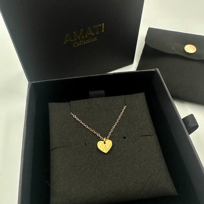 Personalised Matching Heart Necklace - Gold