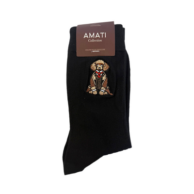 Poodle Cotton Socks - Black
