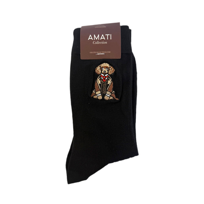 Poodle Cotton Socks - Black