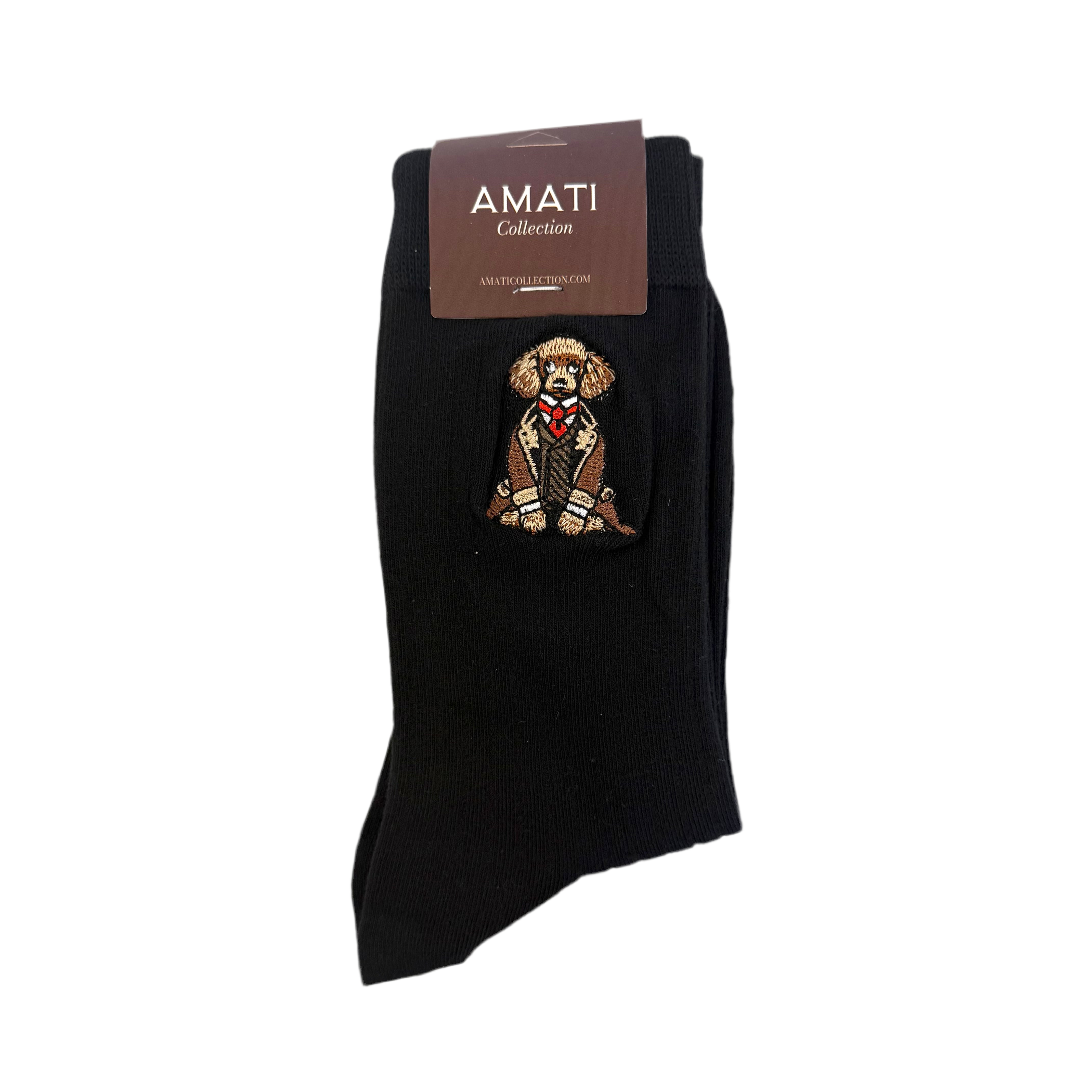 Poodle Cotton Socks - Black