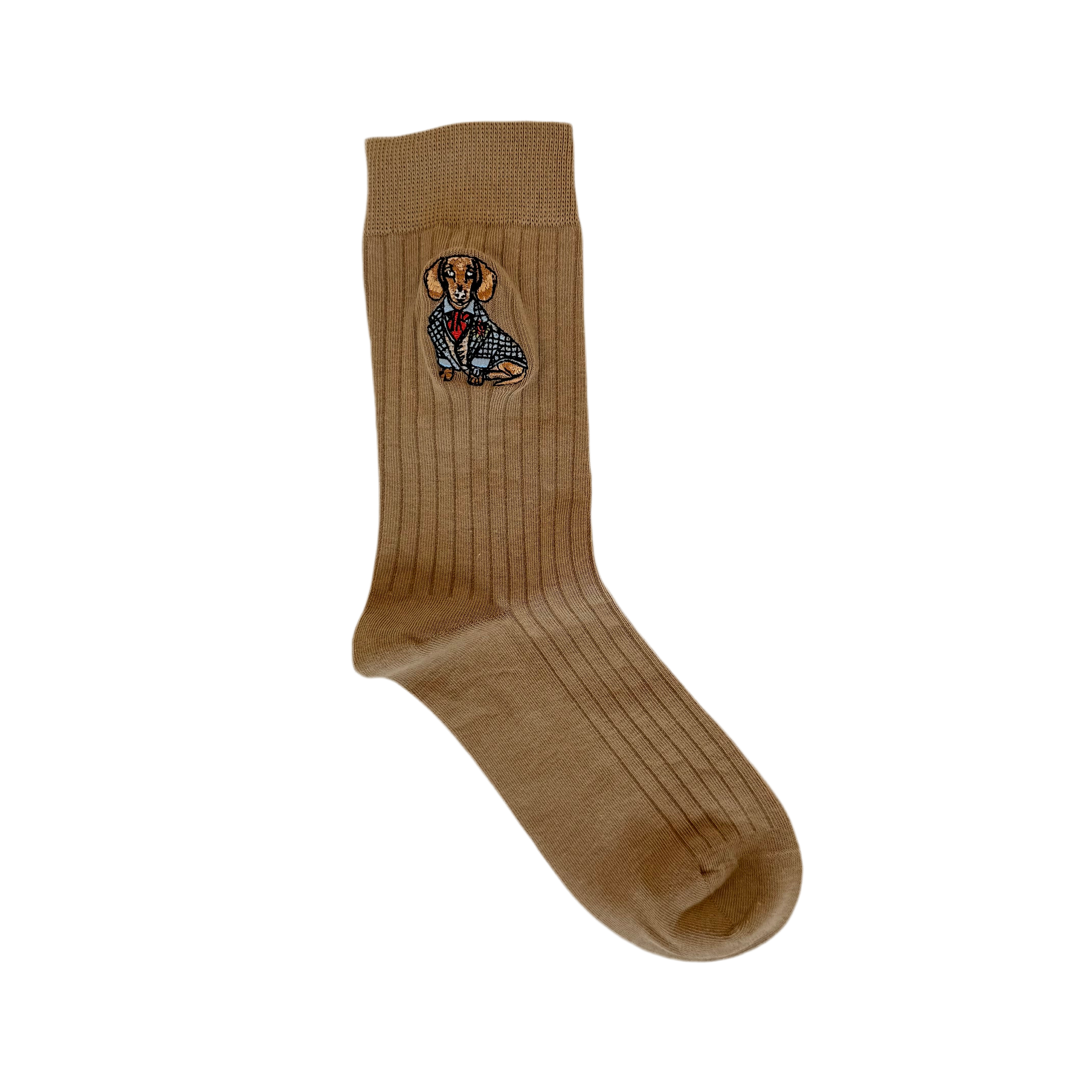Dachshund Cotton Socks - Beige