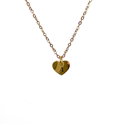 Personalised Matching Heart Necklace - Gold