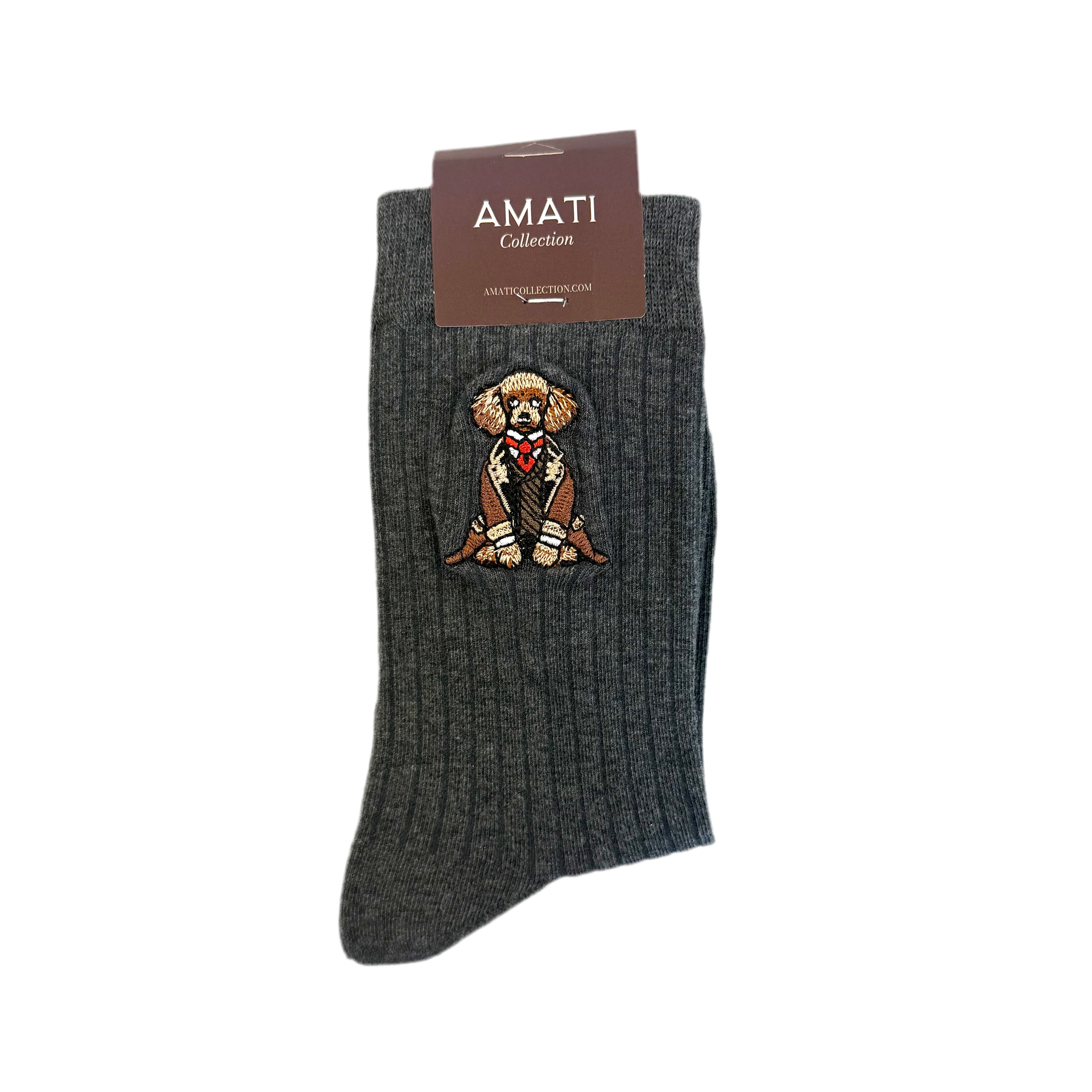 Poodle Cotton Socks - Gray