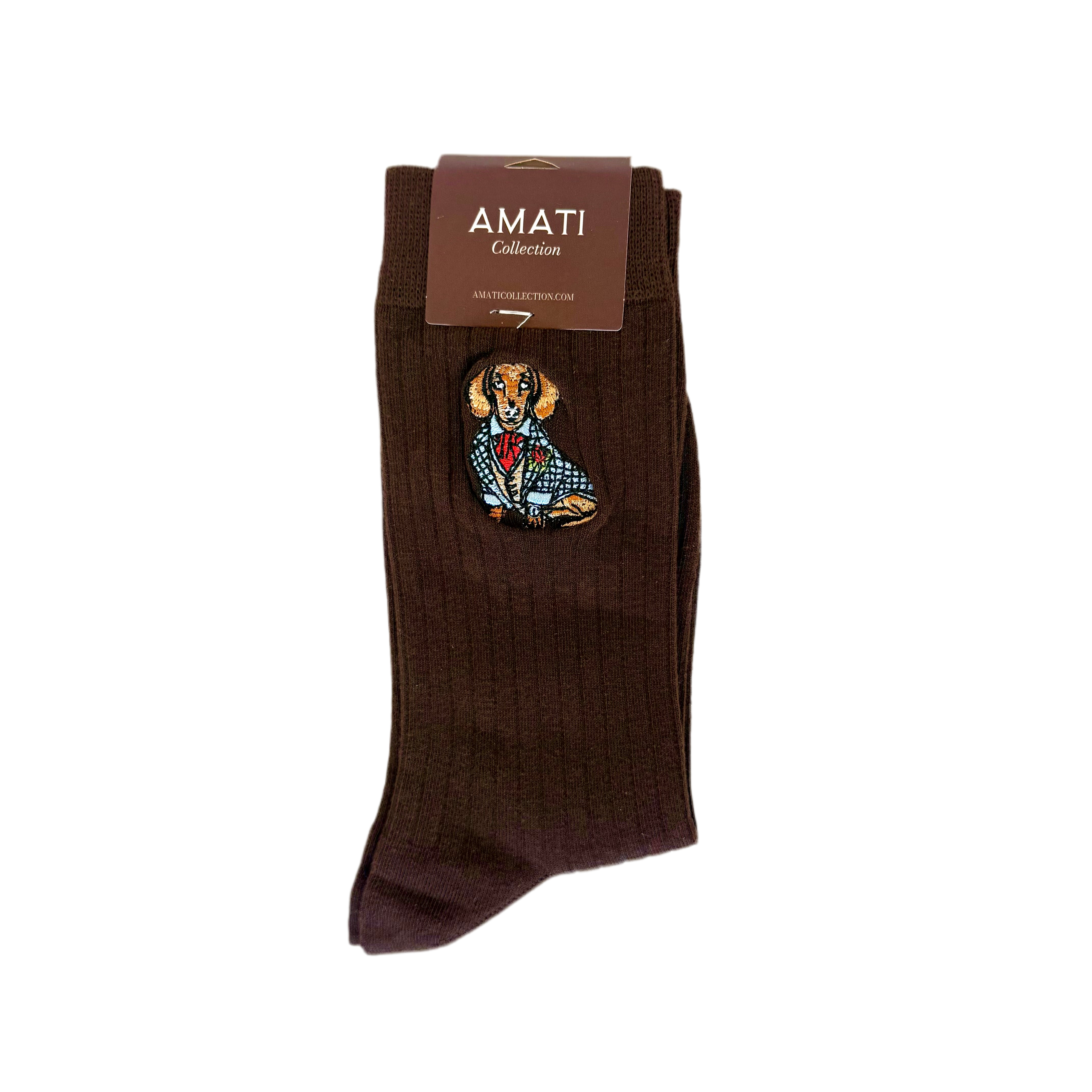 Dachshund Cotton Socks - Brown