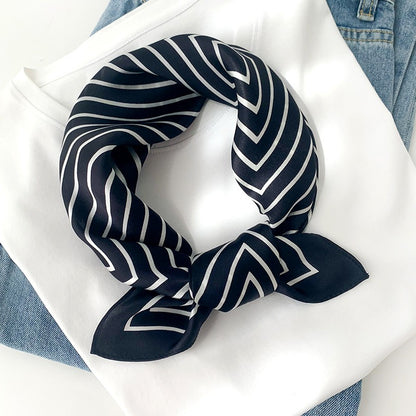 Striped mulberry silk scarf
