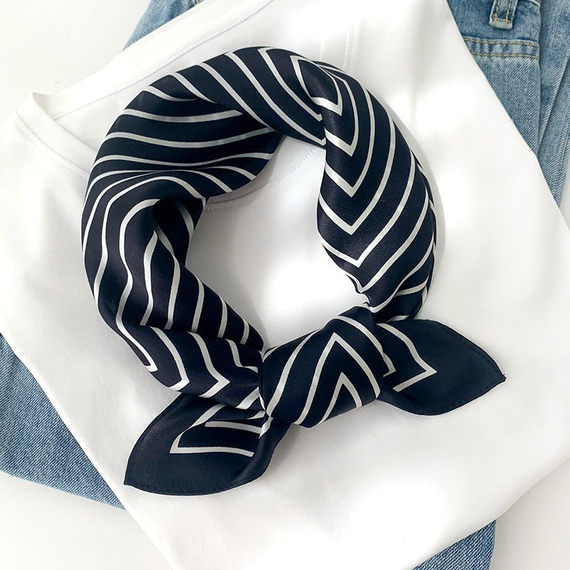 Striped mulberry silk scarf