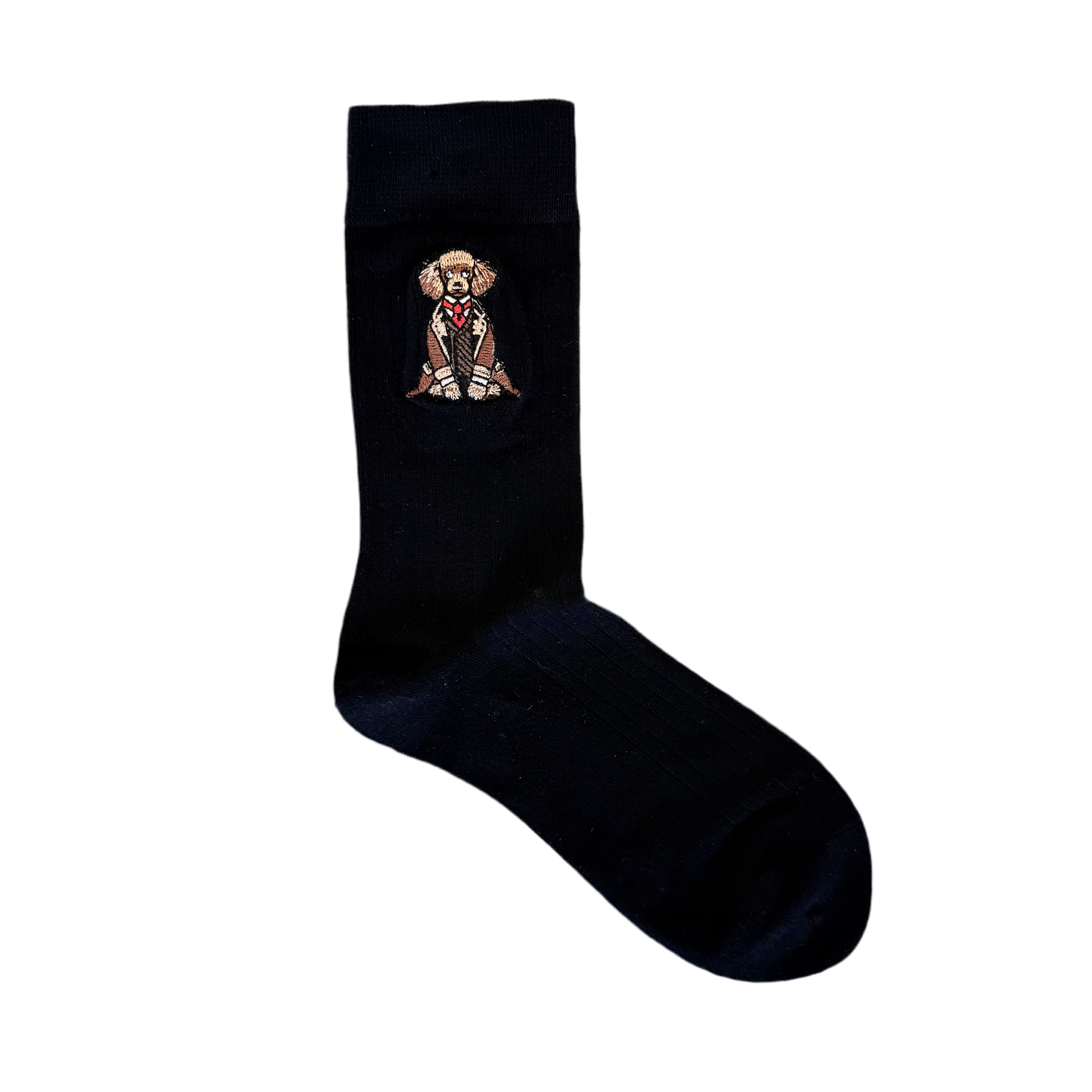 Poodle Cotton Socks - Black