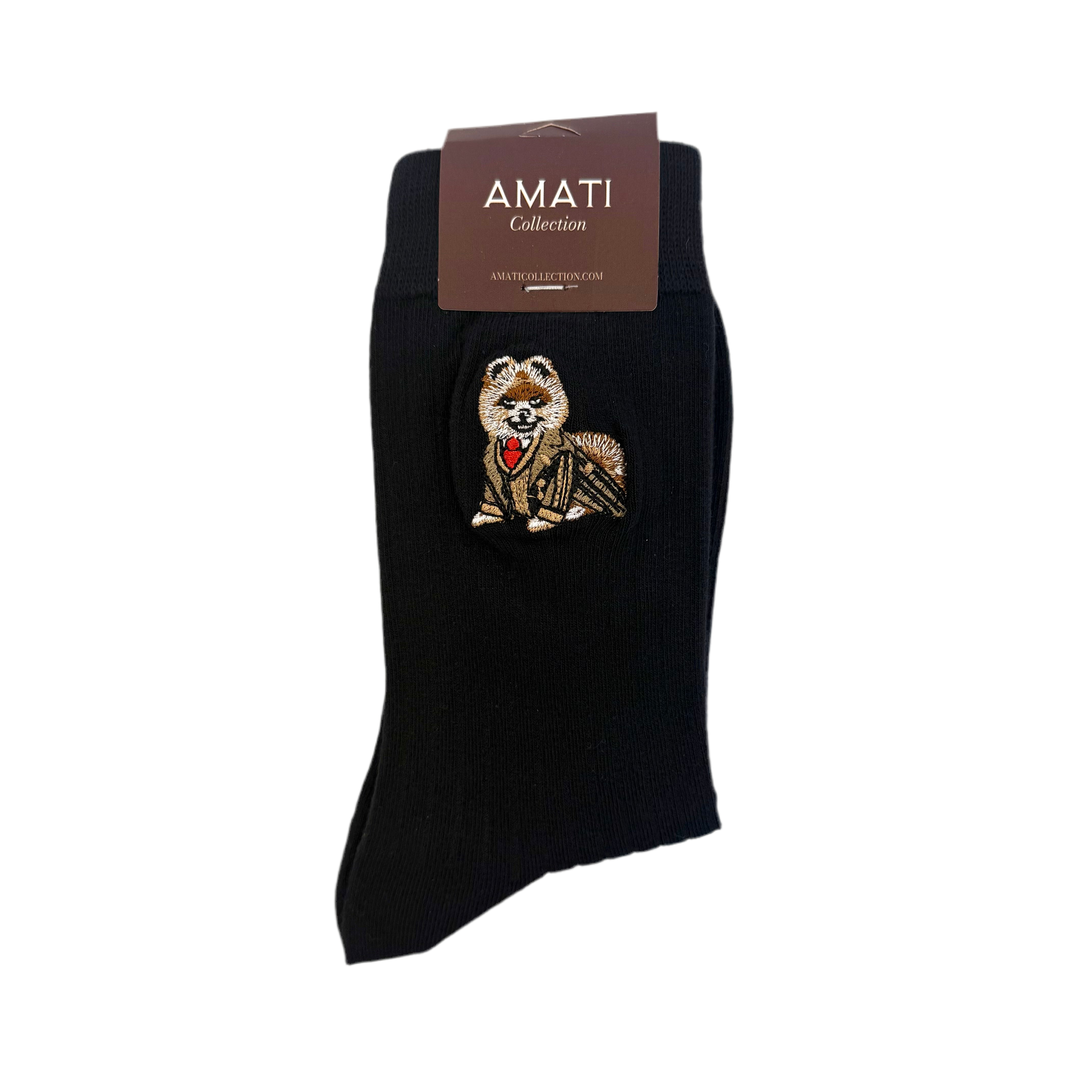 Pomeranian Cotton Socks - Black