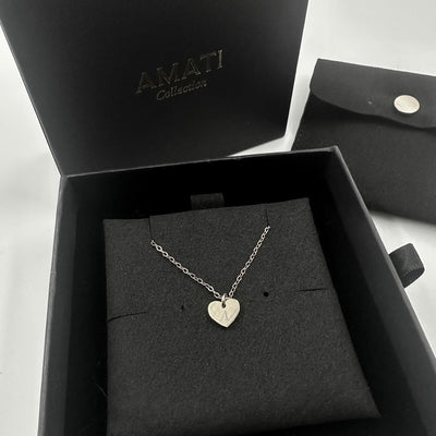 Personalised Matching Heart Necklace - Silver