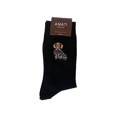 Dachshund Cotton Socks - Black