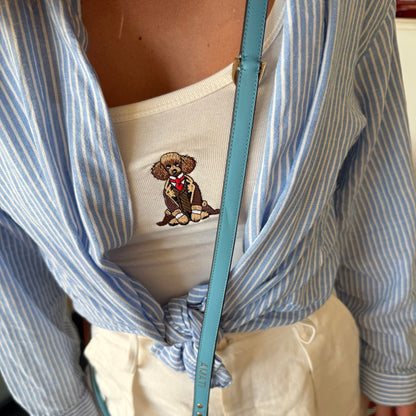 Poodle Embroidered Tank Top
