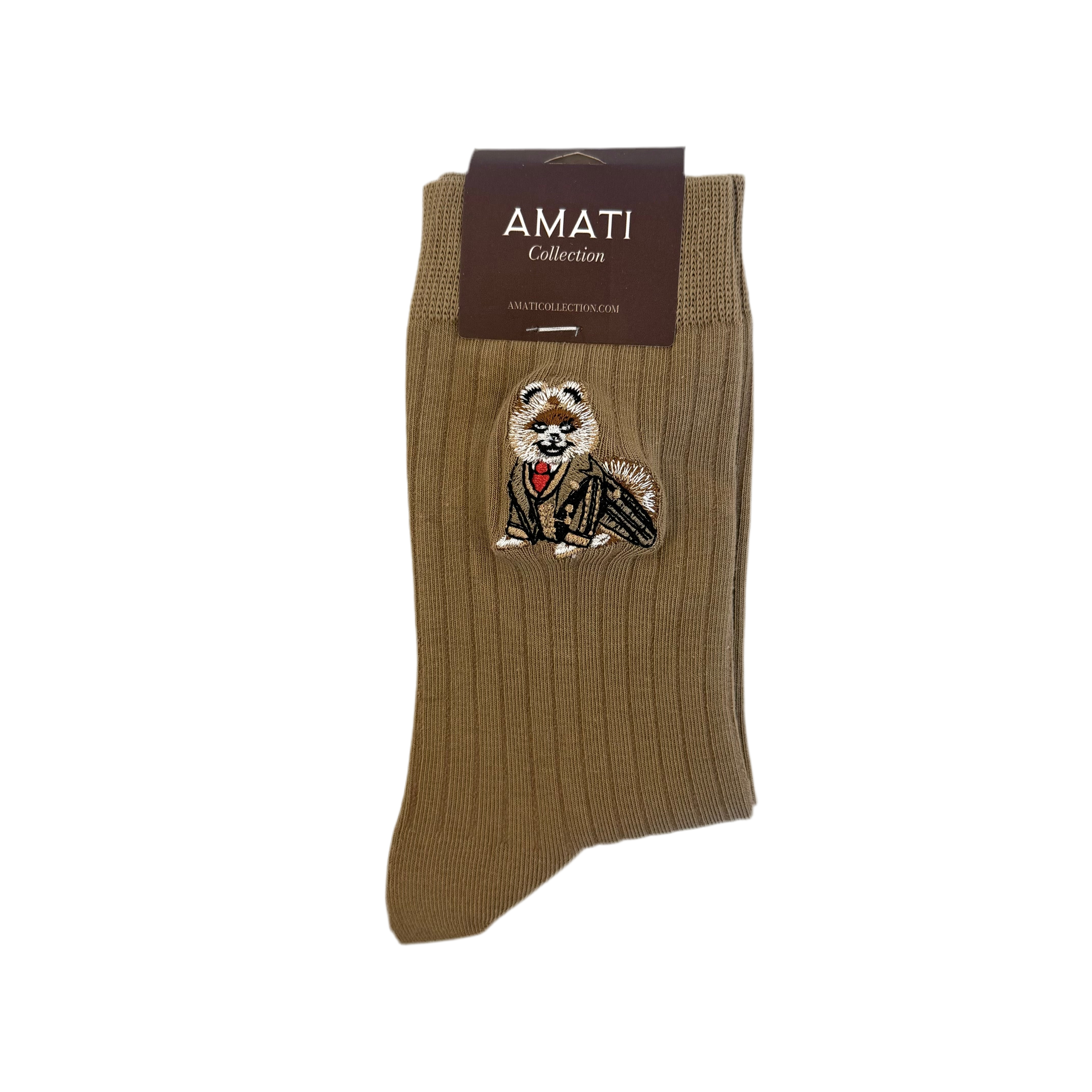 Pomeranian Cotton Socks - Beige