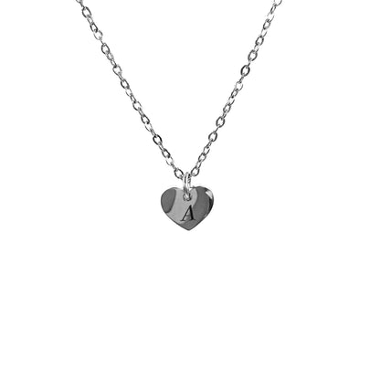 Personalised Matching Heart Necklace - Silver