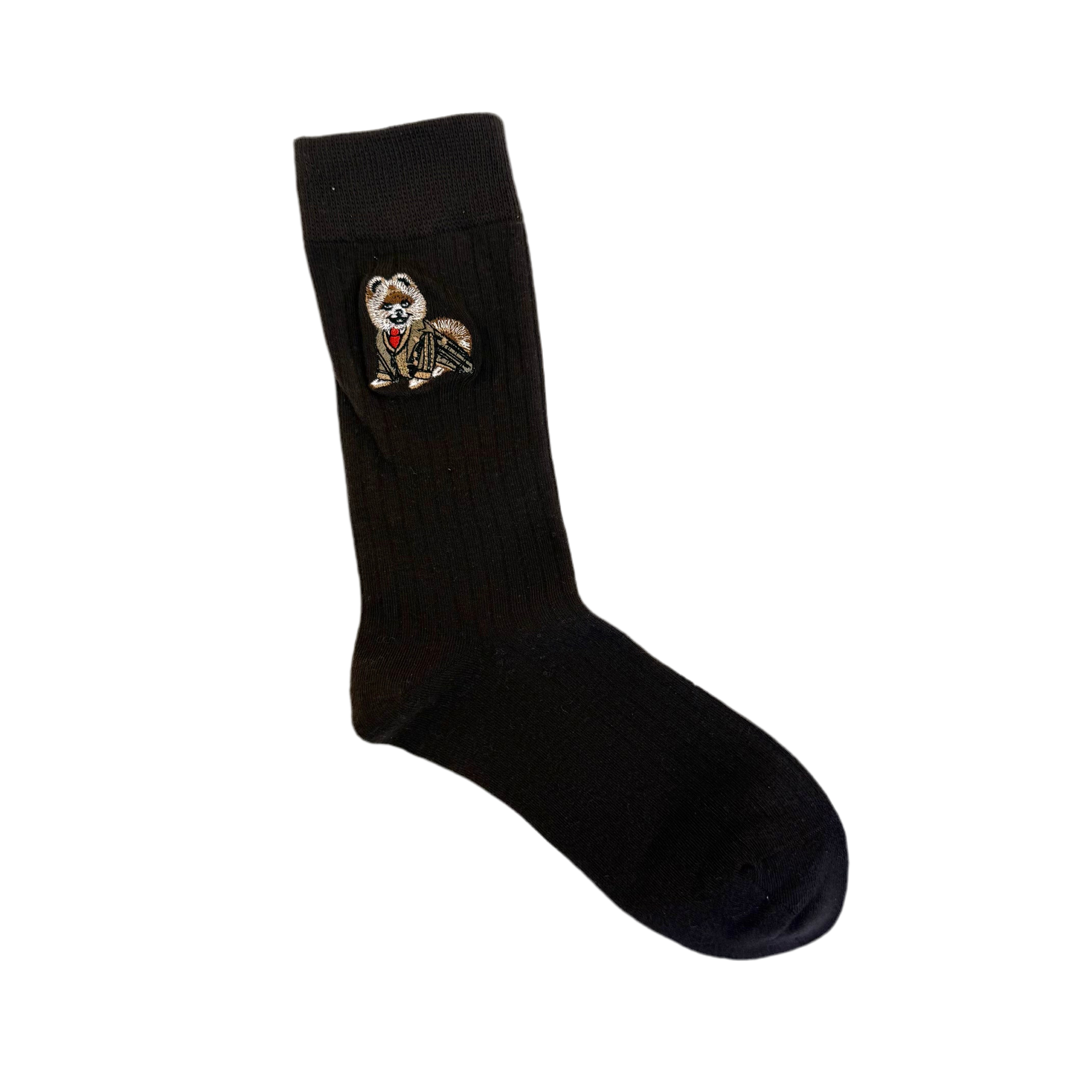 Pomeranian Cotton Socks - Black