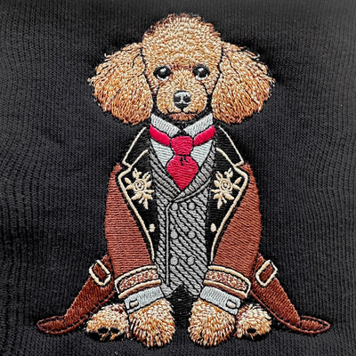 Sweater Poodle Embroidery 100% Cotton - Navy