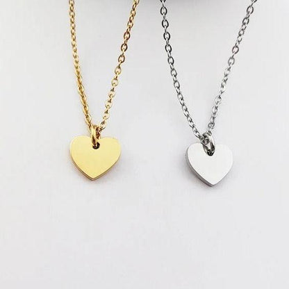 Personalised Matching Heart Necklace - Silver