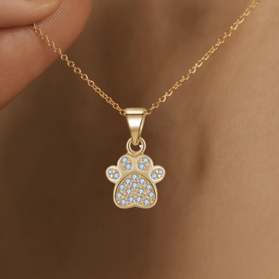 Matching Paw Necklace - Silver