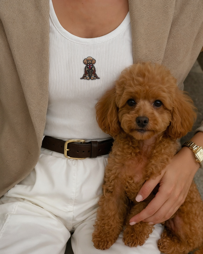 Poodle Embroidered Tank Top